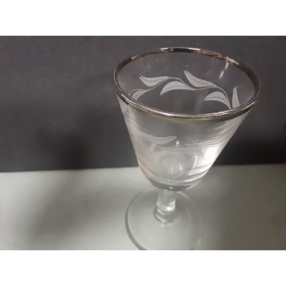 Mid Century Modern Silver Rim Small 1oz Cordial Glasses, Art Deco Stemmed Shot G - Picture 3 of 6